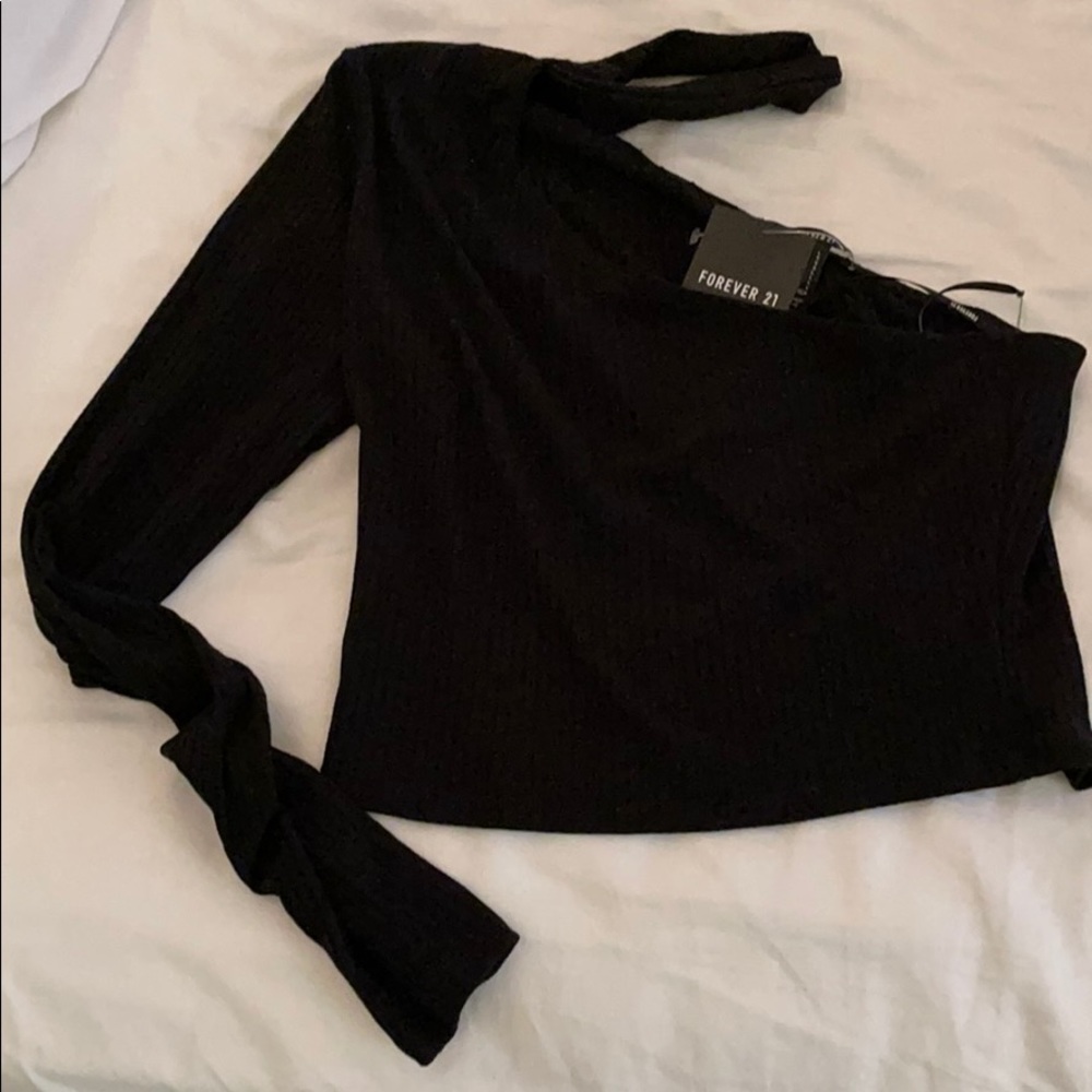 Knit Cropped Off-the-Shoulder Forever 21 Top